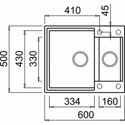 Elleci Easy 150 M70 Lavello montato su piano Rettangolare Metaltek