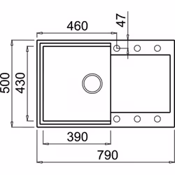Elleci Easy 300 M70 Lavello montato su piano Rettangolare Metaltek