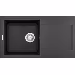 Elleci Easy 290 M70, Lavello montato su piano, Rettangolare, Metaltek, Nero, 1 ciotole, Rettangolare