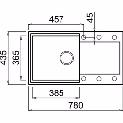 Elleci Easy 290 M70 Lavello montato su piano Rettangolare Metaltek
