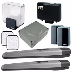 Kit per l'automazione di cancelli a battente con ante fino a 3 m, 24 Vdc, montaggio esterno, con tecnologia bidirezionale NIC ...