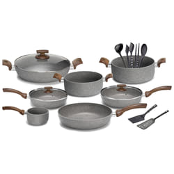 Batteria di Pentole 16 Pezzi in Alluminio Antiaderente Olympia Woody