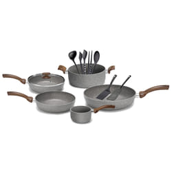 Batteria di Pentole 12 Pezzi in Alluminio Antiaderente Olympia Woody