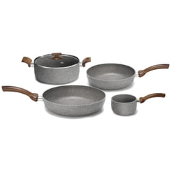 Batteria di Pentole 5 Pezzi in Alluminio Antiaderente Olympia Woody