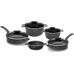 Batteria di Pentole 9 Pezzi in Alluminio Pressofuso Antiaderente Olympia Hard Cook