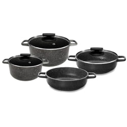 Batteria di Pentole 7 Pezzi in Alluminio Pressofuso Antiaderente Olympia Hard Cook