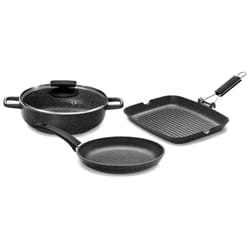 Batteria di Pentole 4 Pezzi in Alluminio Pressofuso Antiaderente Olympia Hard Cook