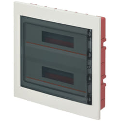 Elettrocanali - Centralino ad incasso, 36 (2x18) moduli, bianco, IP40, sportello in policarbonato fumè EC63036B