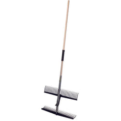 Rastrello Raccoglitore Foglie, Erba Doppio Pettine Con Manico 28x2 Denti
