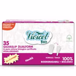 Sanicot Salvaslip Dualform di puro cotone, normale + tanga, 35 pz, Inserto per l'incontinenza, Donna, Cotone, Pesticidi, ICEA ...