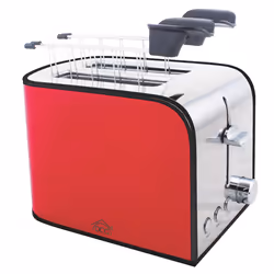 DCG Eltronic Tostapane TA 8360, 2 fetta/e, Rosso, Acciaio inox, Acciaio inox, Pulsanti, Manopola, 850 W, 220 - 240 V
