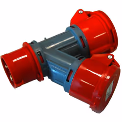 Moltiplicatore 2 uscite IP44; Poli 2P+E; Corrente 16A; Voltaggio 380V; Grado di protezione IP44; Stabilità termica -25/+70; R ...