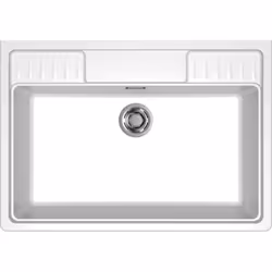 Elleci SPAZIO 900, Lavello montato su piano, Rettangolare, Keratek, Bianco, 1 ciotole, Rettangolare