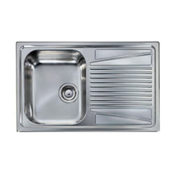 River 300 LIR300ANSSX – Lavello da incasso 1 vasca + gocciolatoio, Acciaio inox satinato antigraffio, 79x50 cm, da incasso, Inox satinato - Elleci