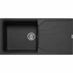 Elleci Ego 480, Lavello montato su piano, Rettangolare, Metaltek, Nero, 1 ciotole, Rettangolare