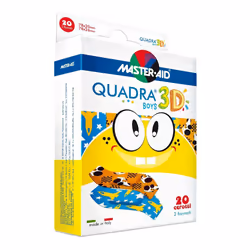 Maste-Aid Quadra 3D Boys Cerotto 20 Pezzi Assortiti