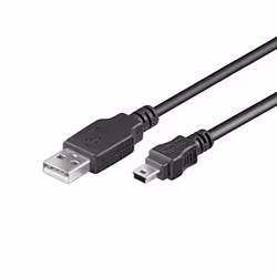 Ewent EC1027, 1,8 m, USB A, Mini-USB B, USB 2.0, Nero