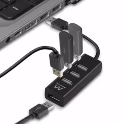 Ewent EW1123 hub di interfaccia USB 2.0 480 Mbit/s Nero