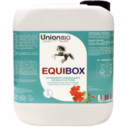 EQUIBOX Detergente con sostanze ad azione igienizzante per box e lettiere Marca: Union B.I.O. Formato: tanica da 5 lt EQUIBOX ...