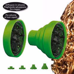 Macom FLEXY diffusore SalvaSpazio universale in silicone per asciugacapelli Colori assortiti, Ugello diffusore, Colori assort ...