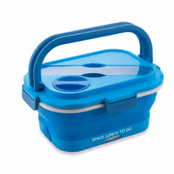 Macom Space Lunch To Go Scaldavivande in silicone pieghevole SalvaSpazio 0,8 L Blu, Bianco Adulto 35 W - Vista aggiuntiva 5