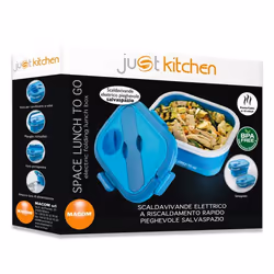 Macom Space Lunch To Go Scaldavivande in silicone pieghevole SalvaSpazio 0,8 L Blu, Bianco Adulto 35 W - Vista aggiuntiva 6