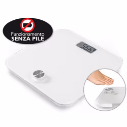 Macom Smart Body Scale Bilancia pesapersone elettronica con funzionamento senza batterie Quadrato Bianco - Vista aggiuntiva 7