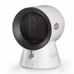 Macom Caldoblò, Riscaldatore ambiente elettrico con ventilatore, Ceramica, Interno, Pavimento, Nero, Bianco, Manopola