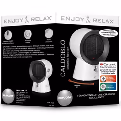 Macom Caldoblò Interno Nero, Bianco 1500 W Riscaldatore ambiente elettrico con ventilatore