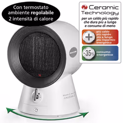 Macom Caldoblò Interno Nero, Bianco 1500 W Riscaldatore ambiente elettrico con ventilatore