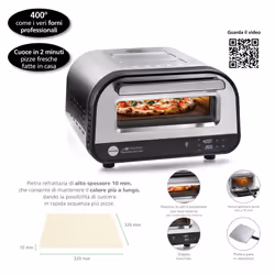 Macom 884 macchina e forno per pizza 1 pizza(e) 1700 W Nero, Acciaio inox - Vista aggiuntiva 7
