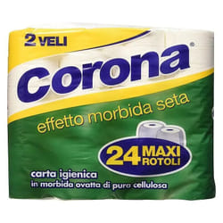 Corona - 24 rotoli di Carta igienica 2 veli per bagno wc morbida soffice pura