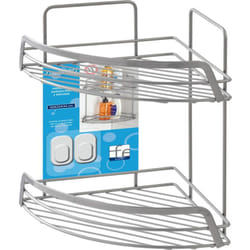 MENSOLA ANGOLARE DOCCIA 2 RIPIANI IN ACCIAIO LINEA LINDA L22 x P22 x H34 cm