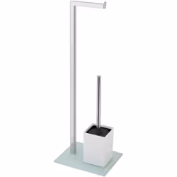Contenuto della scatola: piantana portarotolo e scopino Marchio: Feridras Colore: bianco