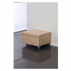 Cassettiera da bagno con ruote 58x29cm colore rovere Shelf Feridras 801016 La cassettiera da bagno con ruote 58x29cm colore r ...