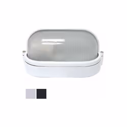 Struttura alluminio pressofuso. Diffusore in vetro stampato con palpebra. Portalampada attacco E27, max watt 60. Dimensioni c ...