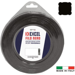 Excel - Filo per decespugliatore in nylon quadro nero - ø mm.2,7 in matassa da mt.60