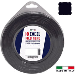 Excel - Filo per decespugliatore in nylon quadro nero - ø mm.3,3 in matassa da mt.40