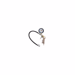 attacco 15/A corpo alluminio nichelato manometro mm 60 doppia scala Bar/Psi pulsante scarico pressione tubo gomma mm 400 max ...