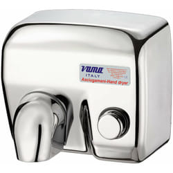 Certeo - Asciugamani Elettrico Antivandalo con Pulsante 2400W Vama Ariel lp Acciaio Inox Lucido