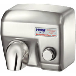 Certeo - Asciugamani Elettrico Antivandalo con Pulsante 2400W Vama Ariel sp Acciaio Inox Satinato