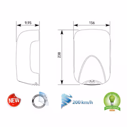 Asciugamani Elettrico con Fotocellula 900W Vama Smart Jet Mini SF Cromo Satinato