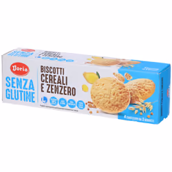 Doria Biscotti Cereali e Zenzero Senza Glutine 4 Confezioni da 3 Biscotti
