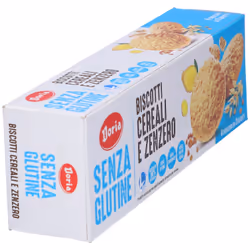 Doria Biscotti Cereali e Zenzero Senza Glutine 4 Confezioni da 3 Biscotti