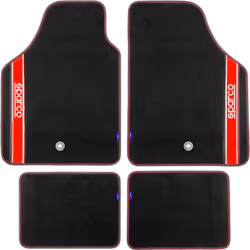 SPARCO Set completo 03763 tappetini moquette auto rosso universali quattro pezzi