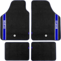 Sparco - Set completo 03763 tappetini universali moquette auto blu quattro pezzi