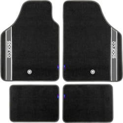 Sparco - Set completo 03763 tappetini auto moquette universali quattro pezzi argento
