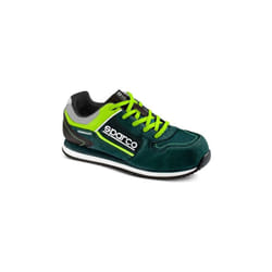 Sparco - Gymkhana Seb S1P src scarpe basse da lavoro antinfortunistiche N.43 in microfibra e tessuto traspirante Verde Scuro/Giallo Fluo con puntale