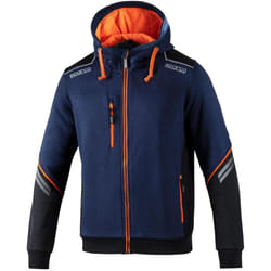 Sparco - 02414BMAF Felpa Lavoro Cappuccio Tech Zip Intera Colorado Blu xxl