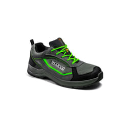 Sparco - Indy Sonoma esd S1PS sr fo lg scarpa bassa antinfortunistica con puntale N.43 Grigio Scuro/Verde Fluo in pelle scamosciata e rinforzi in